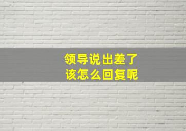 领导说出差了 该怎么回复呢